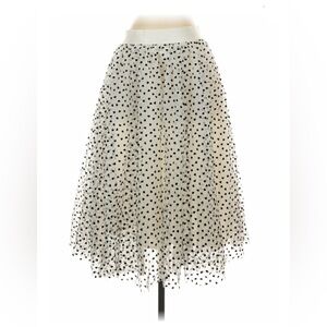 Elegant Black and White Tule With Heart Pattern Skirt